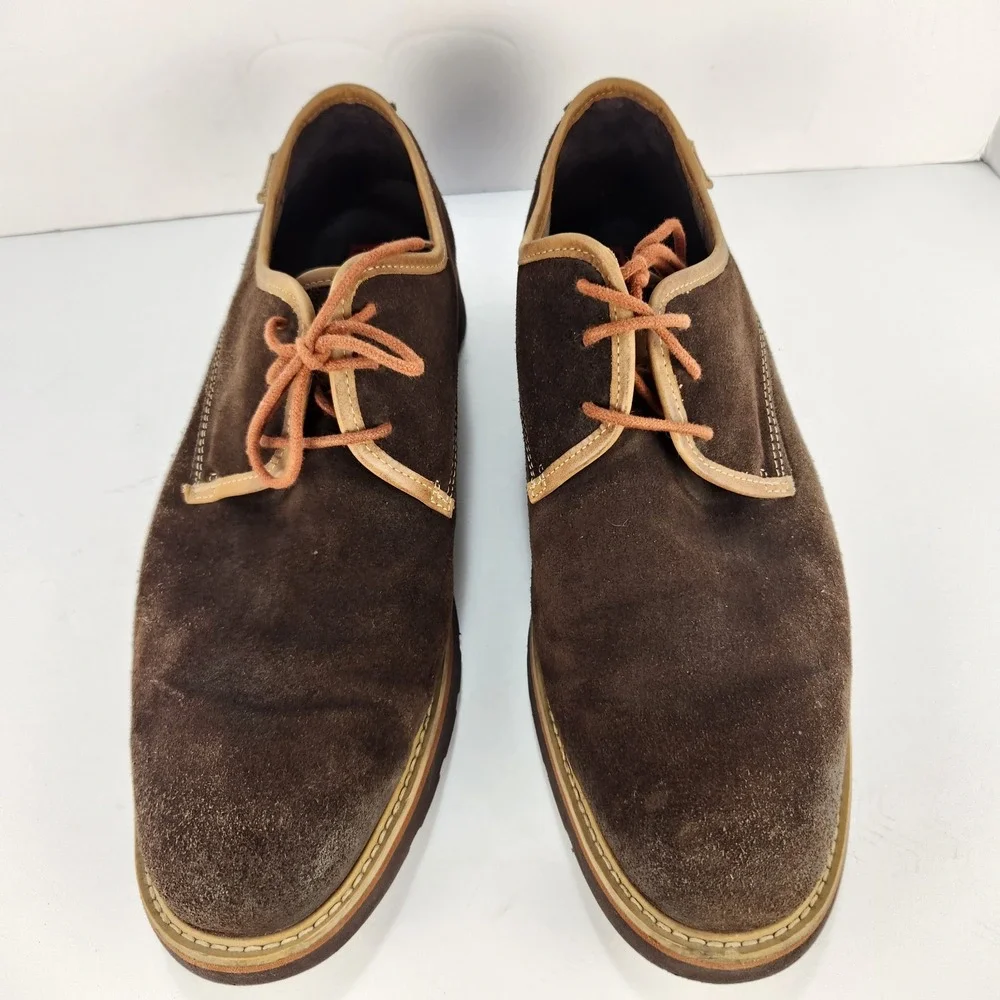 Pikolinos Men's Size 46 (12-12.5) Brown Suede Leather Lace-Up Oxford Shoes